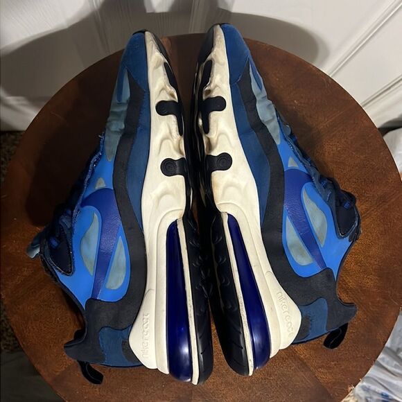 🔥🔥 NIKE AIR 270 REACT Running Training Shoes Blue - Men Sz 11 - Good Condition - Picture 8 of 12